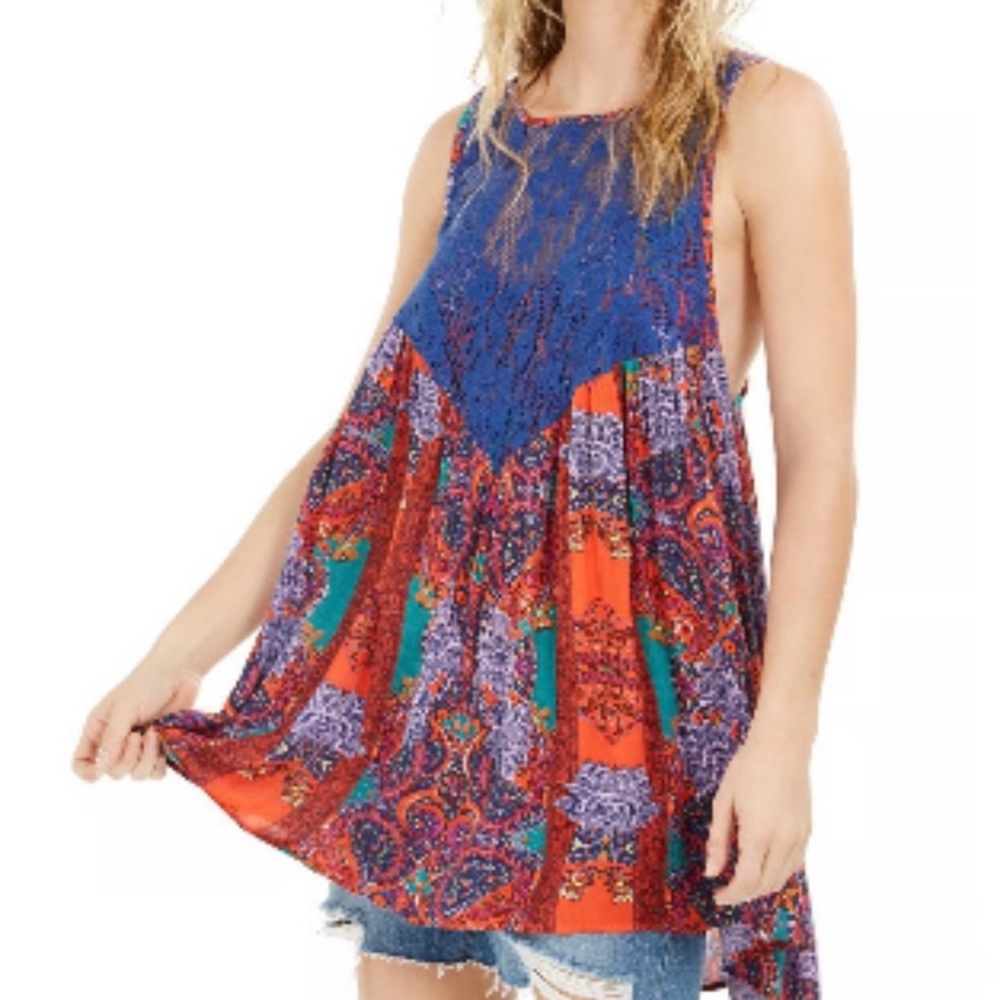 Free People Count Me In Sleeveless Lace Tunic